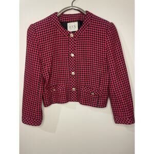 Vintage Blazer Short Length Pink, Red, Black Small/Medium No Size Tag,